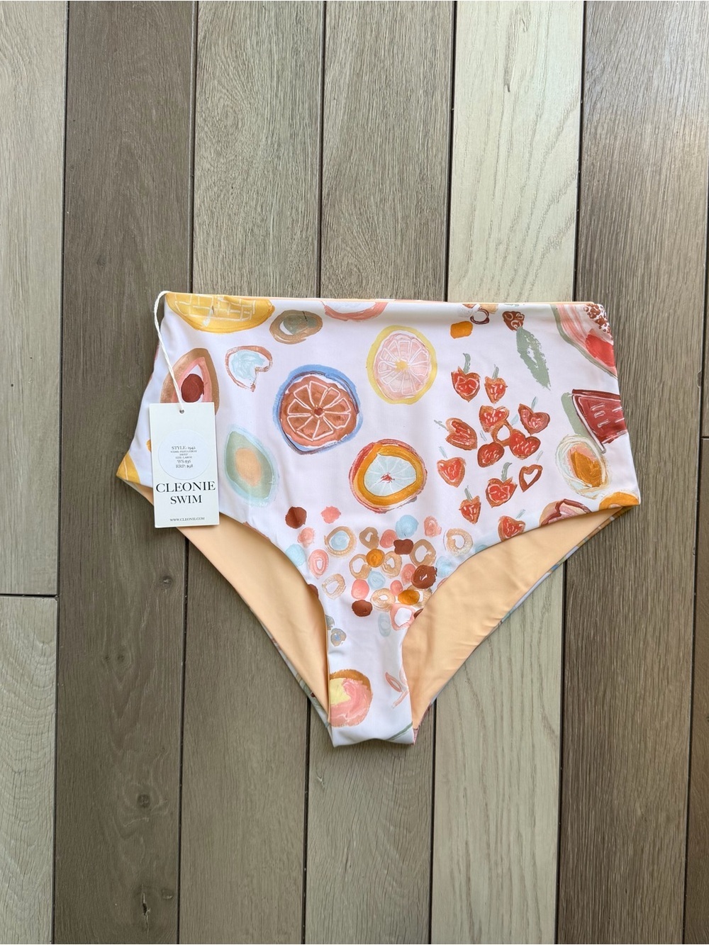 CLEONIE SWIM High Waist Bikini Bottom - Citrus Print